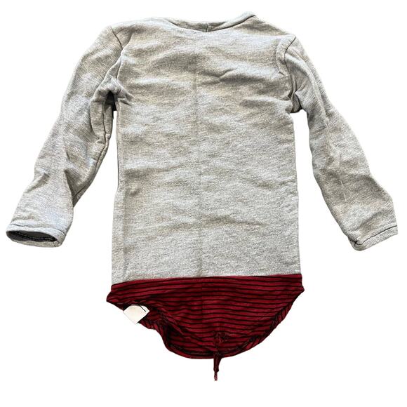TLK Gray & Red Drop Hem Long Sleeve Shirt Size 18-24 Months - Picture 4 of 5